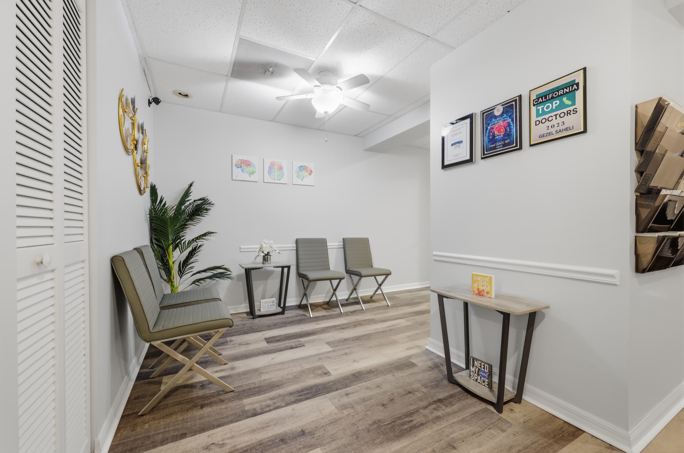 The calm reception and waiting area at Atlantis Wellness Centers